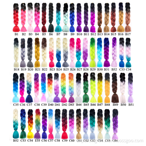 Wholesale synthetic hair extension high quality ombre braiding hair raw material jumbo braid synthetic braiding hair